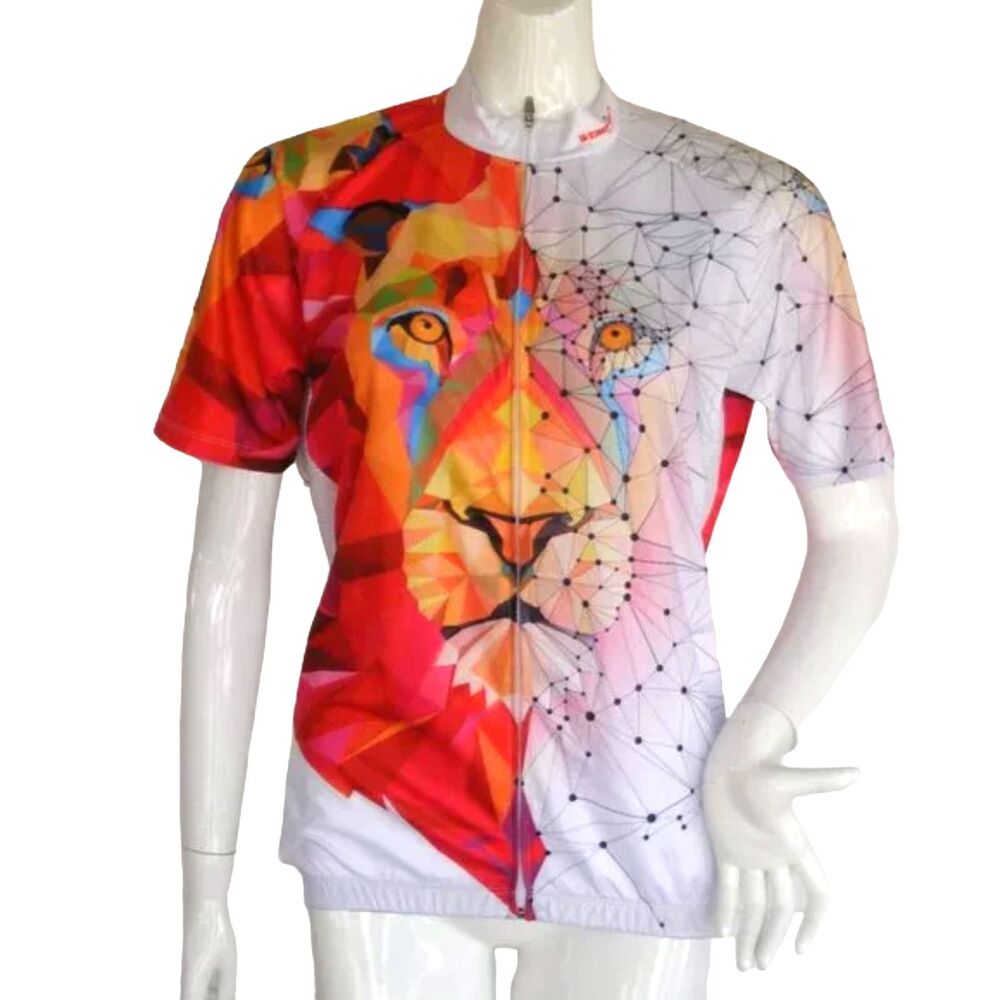 new WEIMOSTAR Cycling Jersey, L, Digital Lion, Full Zipper, Short sleeves